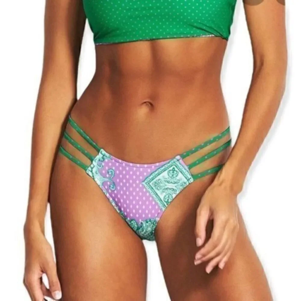 Seafolly Bandana Bay Multi Rio Bikini Bottoms Size 8 NWT